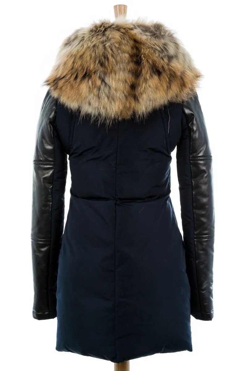 Anouk Leather Sleeved Down Parka