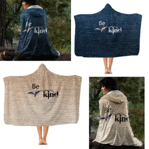 Be Kind Hooded Blanket, Simply be kind,Suede,Denim,Gifts for Her/Him/Christmas/Thanksgiving/Birthday/Cute Valentine Gifts/Cape/Camping Gift