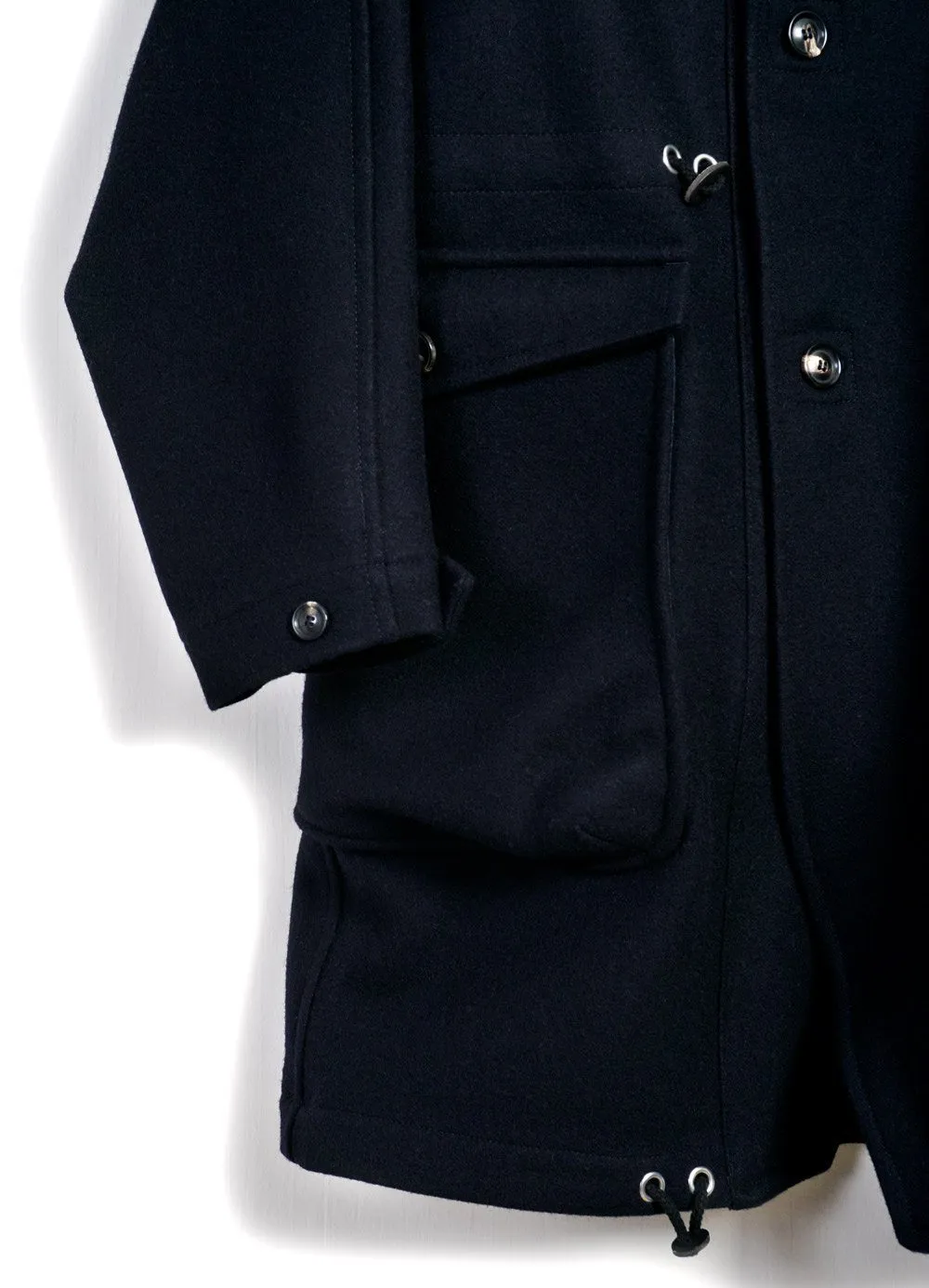 BJARNE | Long Wool Felt Parka | Classic Navy