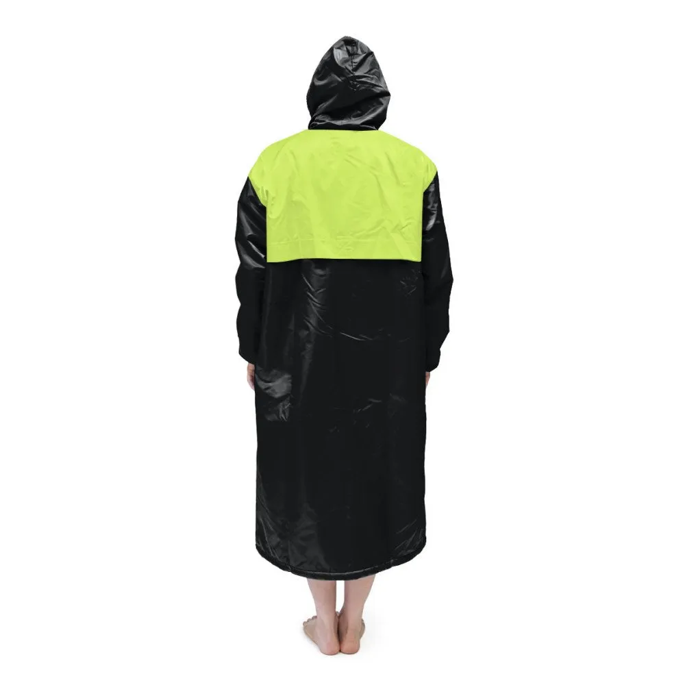 Black & Neon Solid Swim Parka