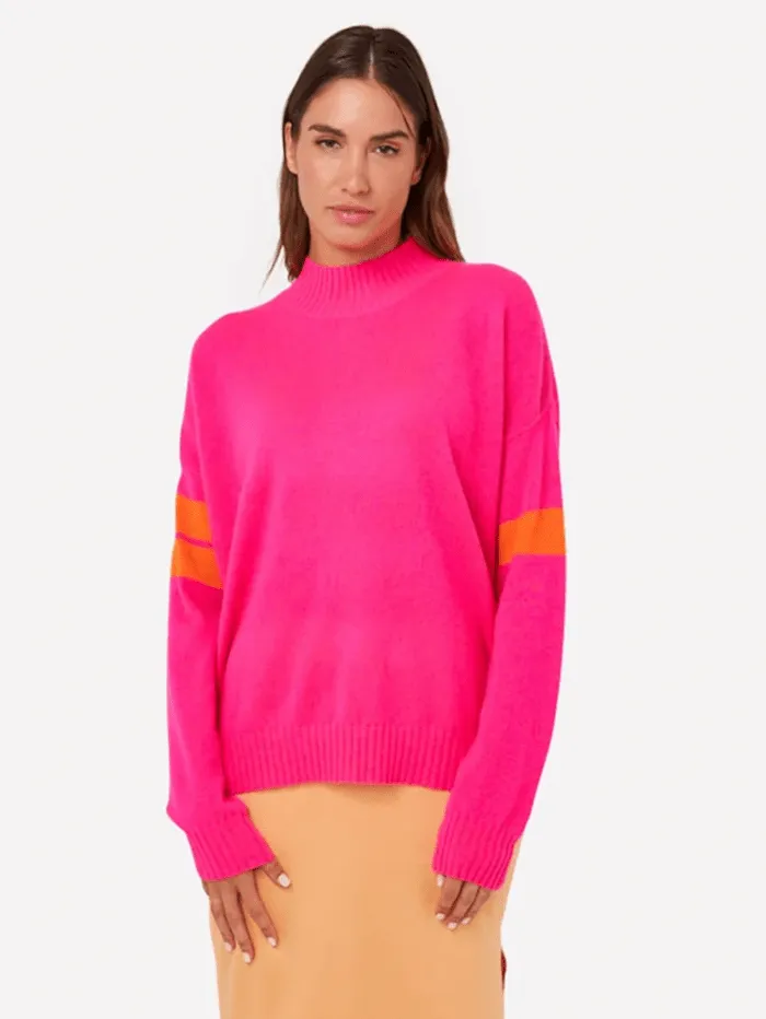 Brodie Cashmere Neon Pink Embroidered Eye Sweat