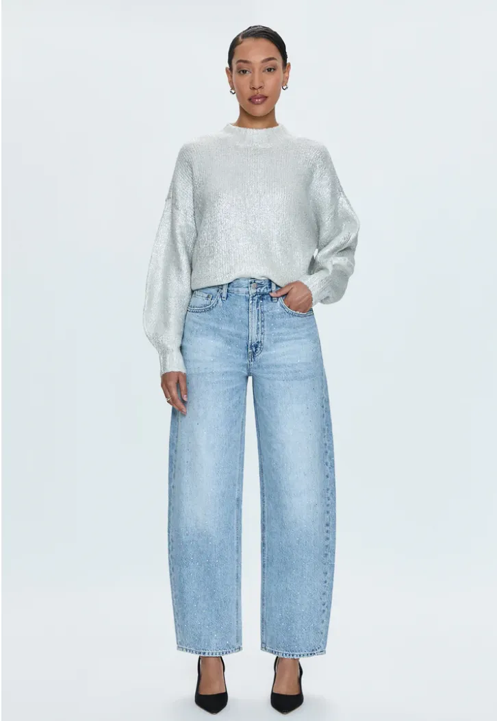 Carlen Mock Neck Sweater - Snow Disco