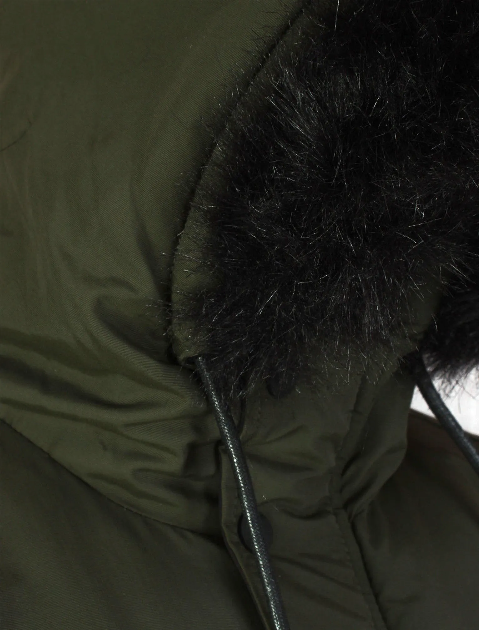 Carmine Fur Trim Hooded Parka Jacket in Khaki - Tokyo Laundry