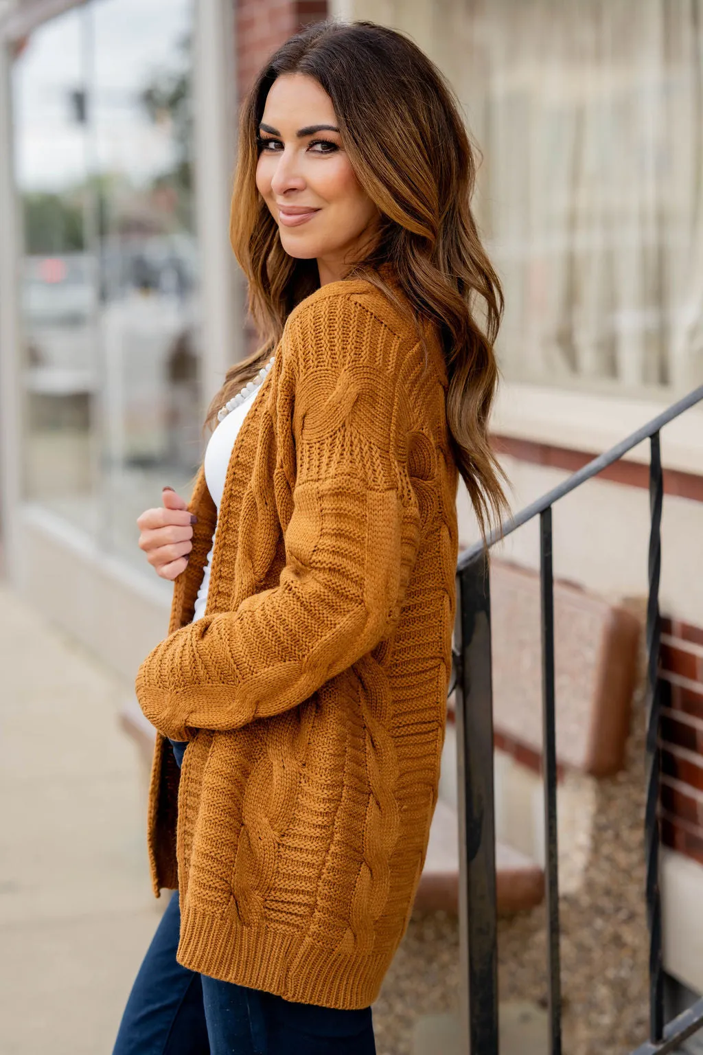 Chunky Cable Knit Cardigan