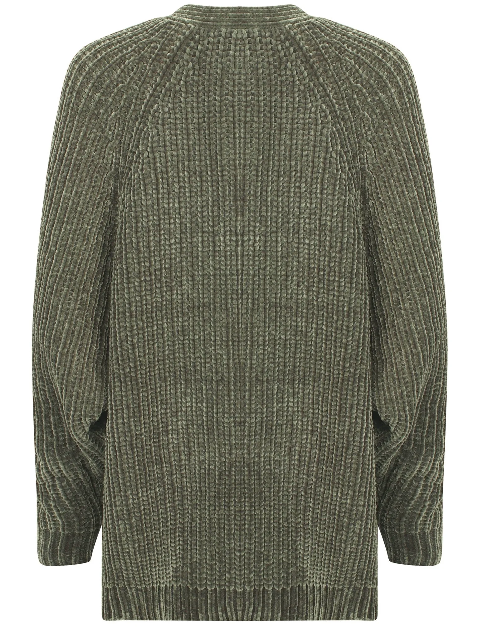 Corin Batwing Chenille Knitted Cardigan in Olive Khaki - Tokyo Laundry