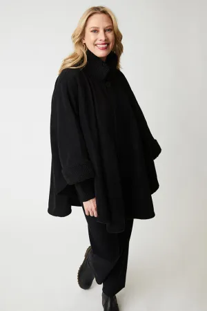 Desmona Faux Fur Trim Fleece Cape