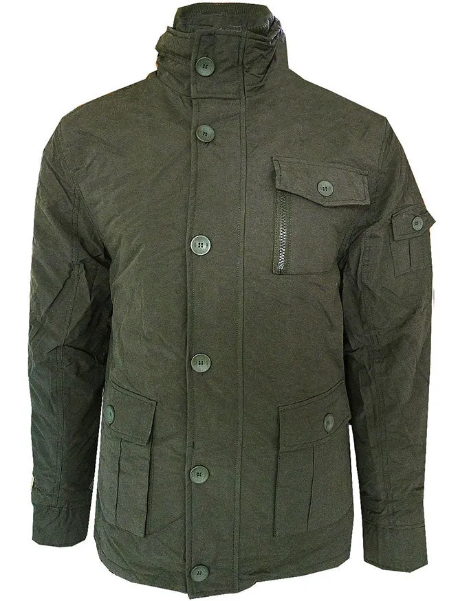 Dissident Cotton Mix Jacket with Quilted Jacket Insert in Green