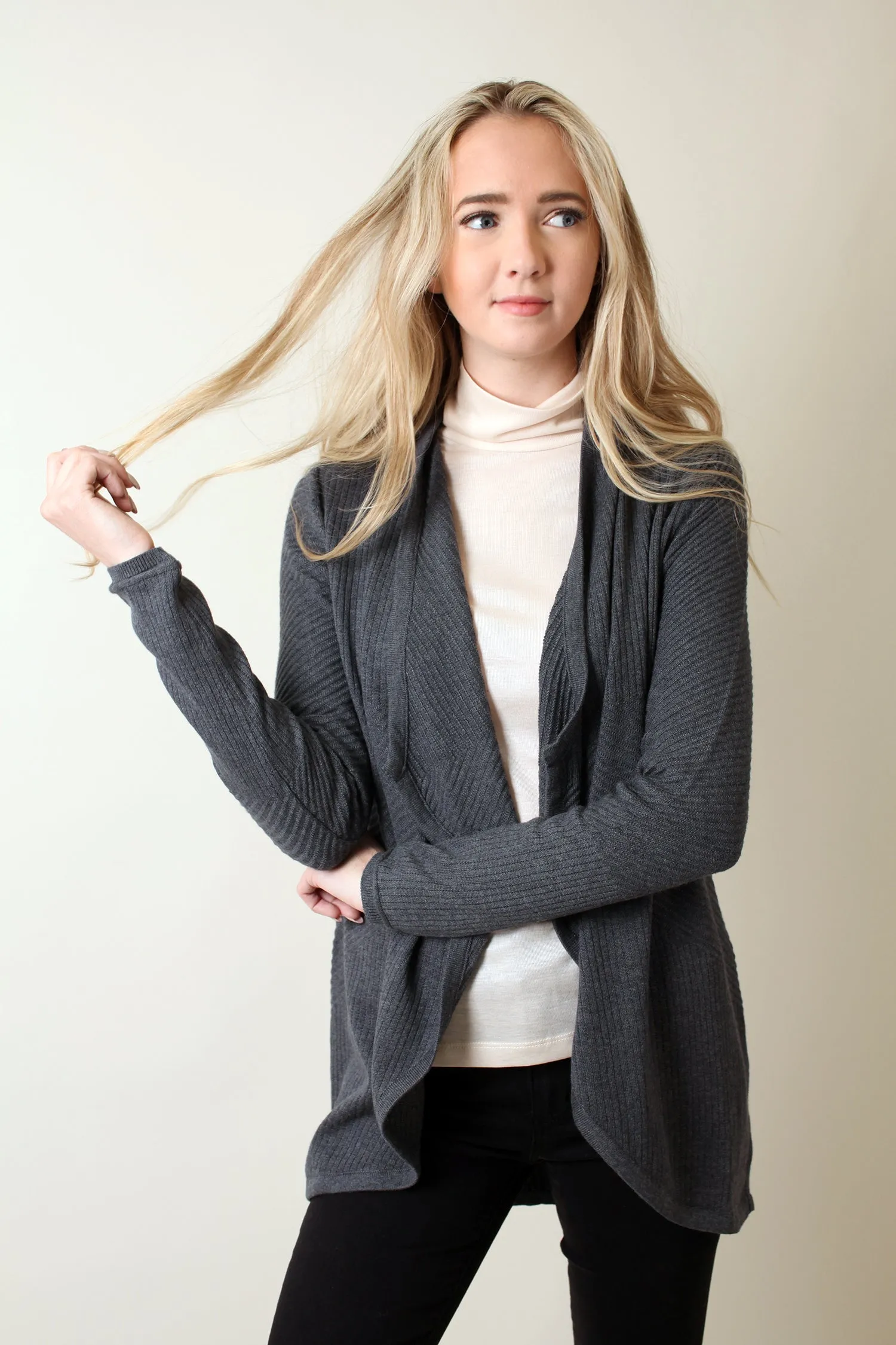 Eco-Chic Waterfall Cardigan Sweater