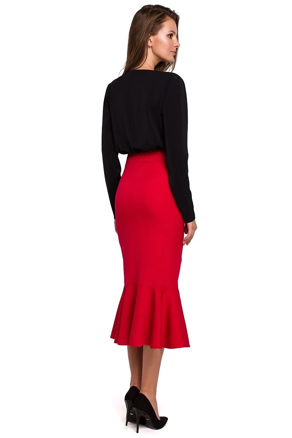 Elegant Frill Midi Skirt