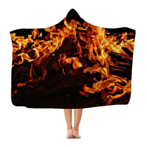 fire flames Hooded Blanket, fireplace,Snuggle Christmas/Thanksgiving/Housewarming/Baby Shower/Anniversary/LBGTQO/Graduation/Couple  Gifts