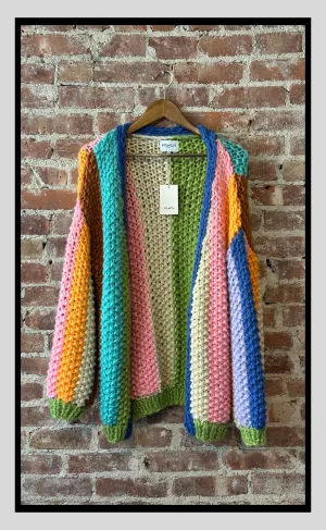 Handmade Multicolor Chunky Knit Cardigan