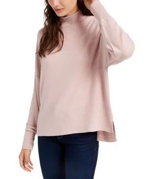 Hippie Rose Juniors' Women's Cozy Mock Neck Pullover Pink Size Large