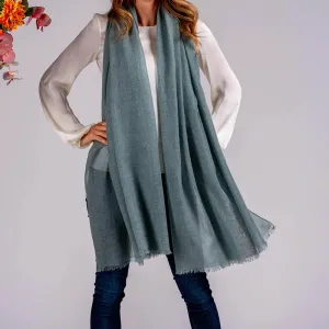 Jade Green Gossamer Cashmere Shawl