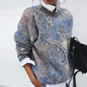 Jane - Warm sweater with unique print