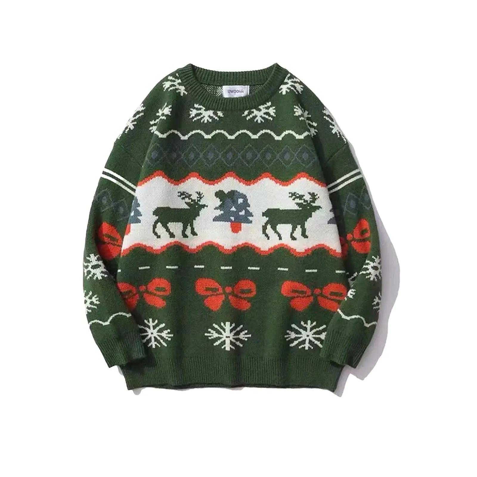 Jennette - Warm knitted sweater with vintage Christmas motifs for women