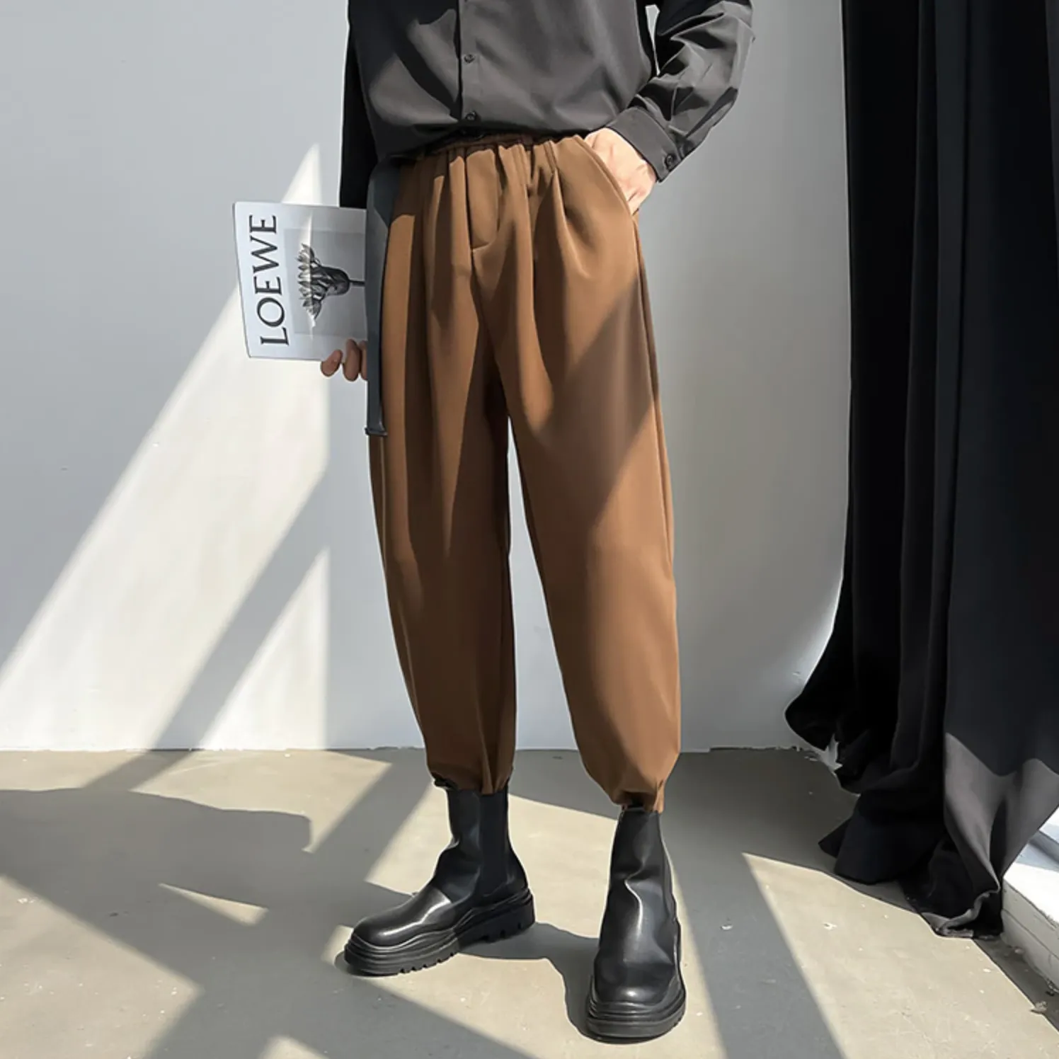 [Korean Style] 2 Colors Formal Woolen Jogger Pants