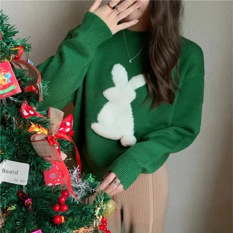 Lea & Mira - Ladies Christmas sweater with bunny motif