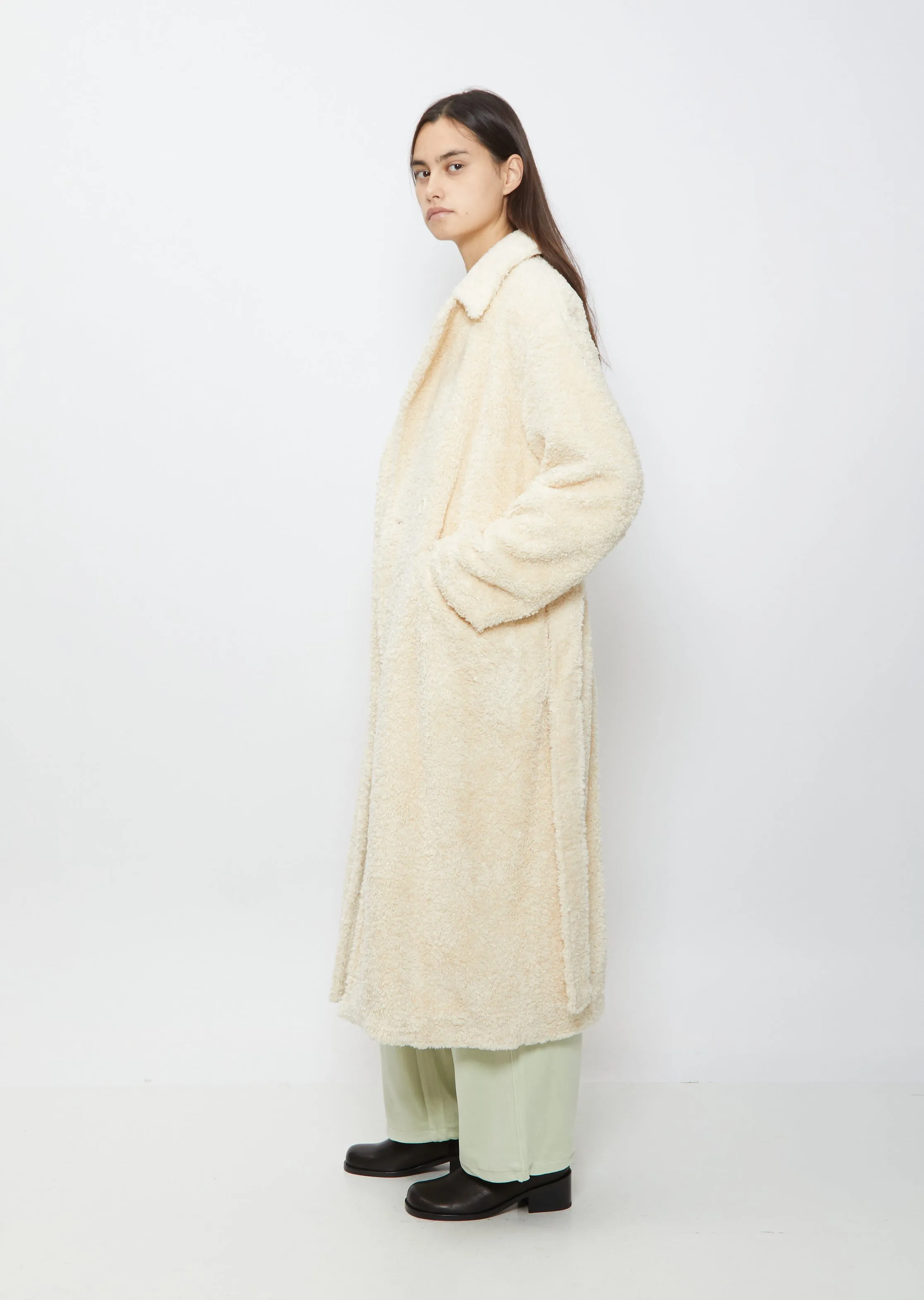 Long Curly Wrap Overcoat