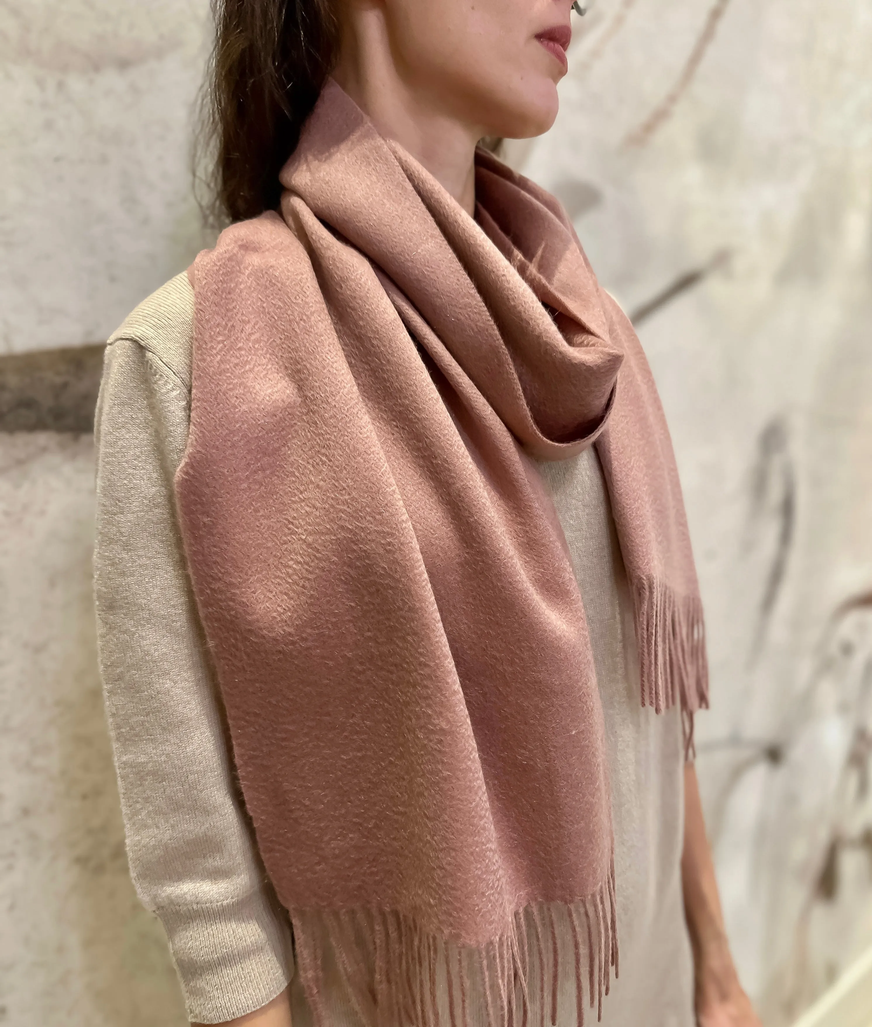 Luxuriously Soft 100% Cashmere Dark Pink Scarf