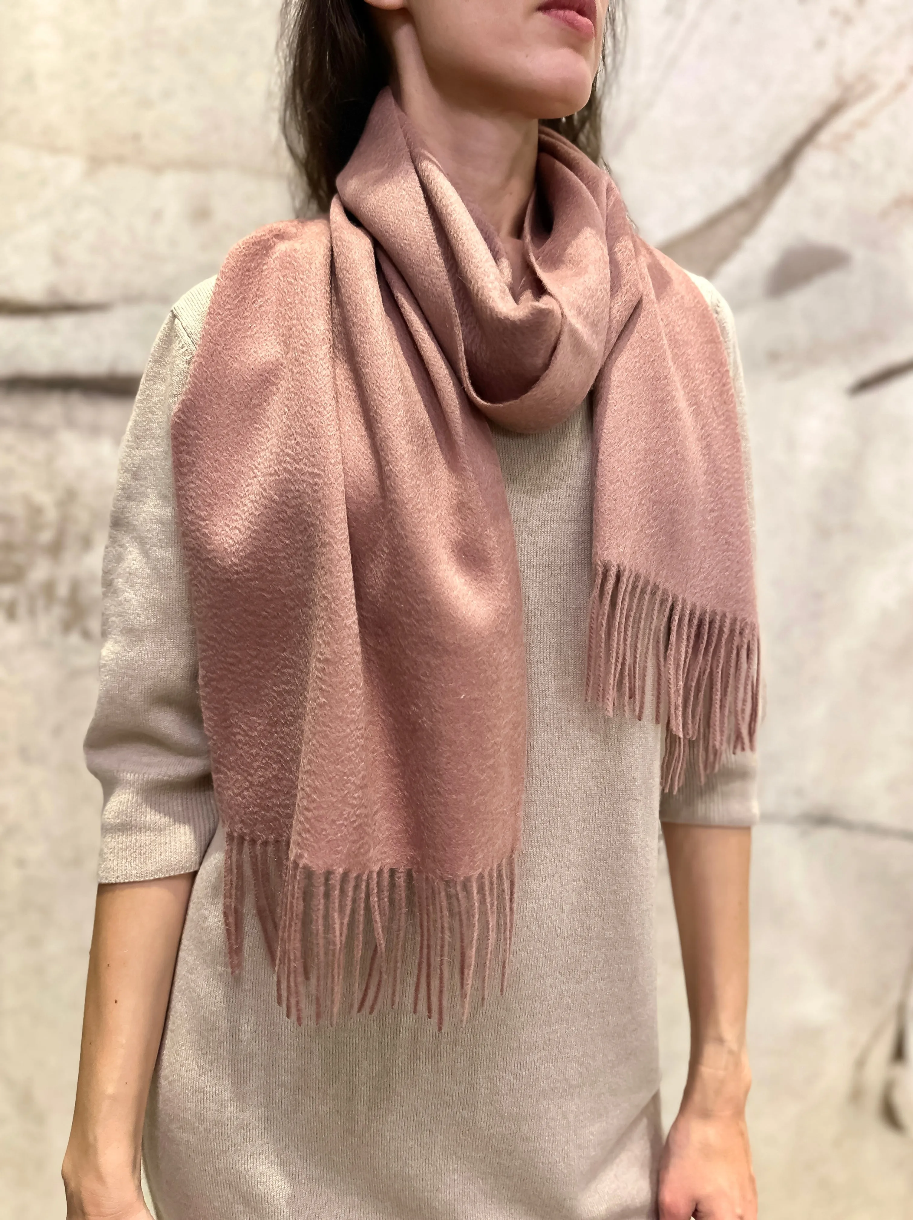 Luxuriously Soft 100% Cashmere Dark Pink Scarf