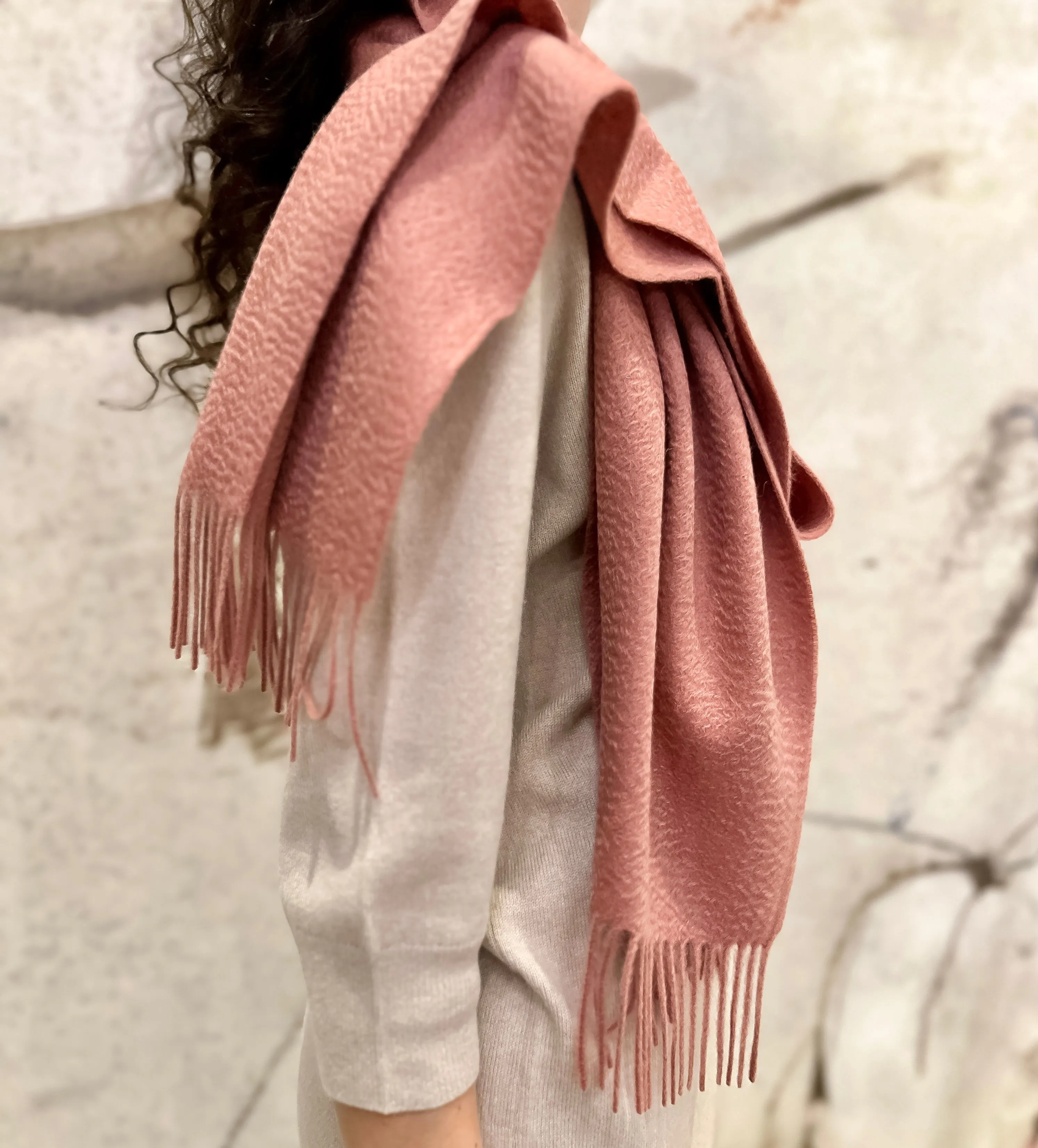 Luxuriously Soft 100% Cashmere Dark Pink Scarf