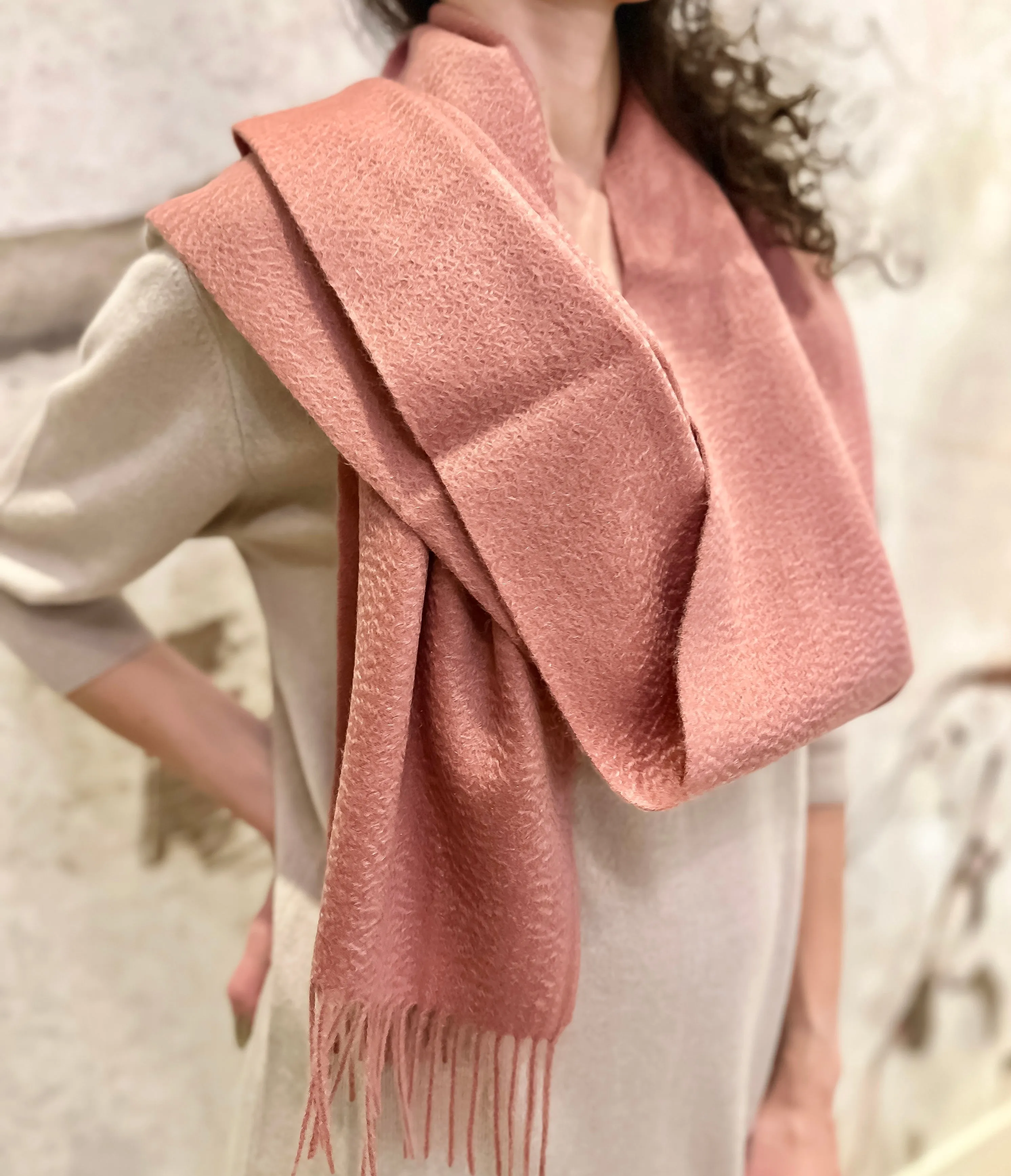 Luxuriously Soft 100% Cashmere Dark Pink Scarf