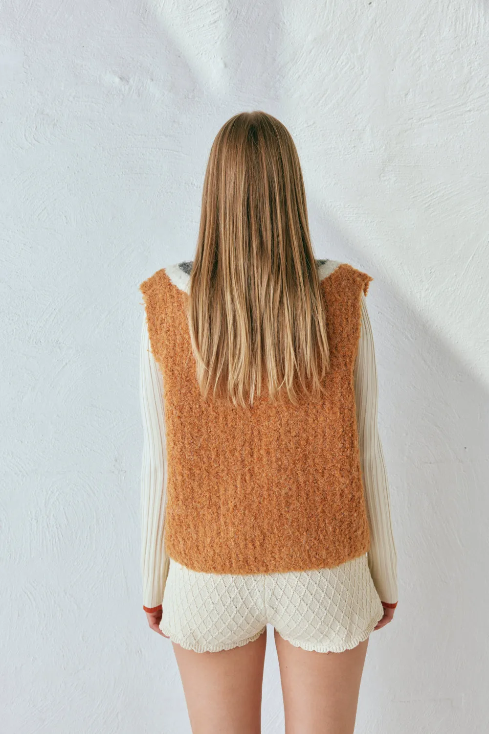 Macy Knit Vest Burnt Orange