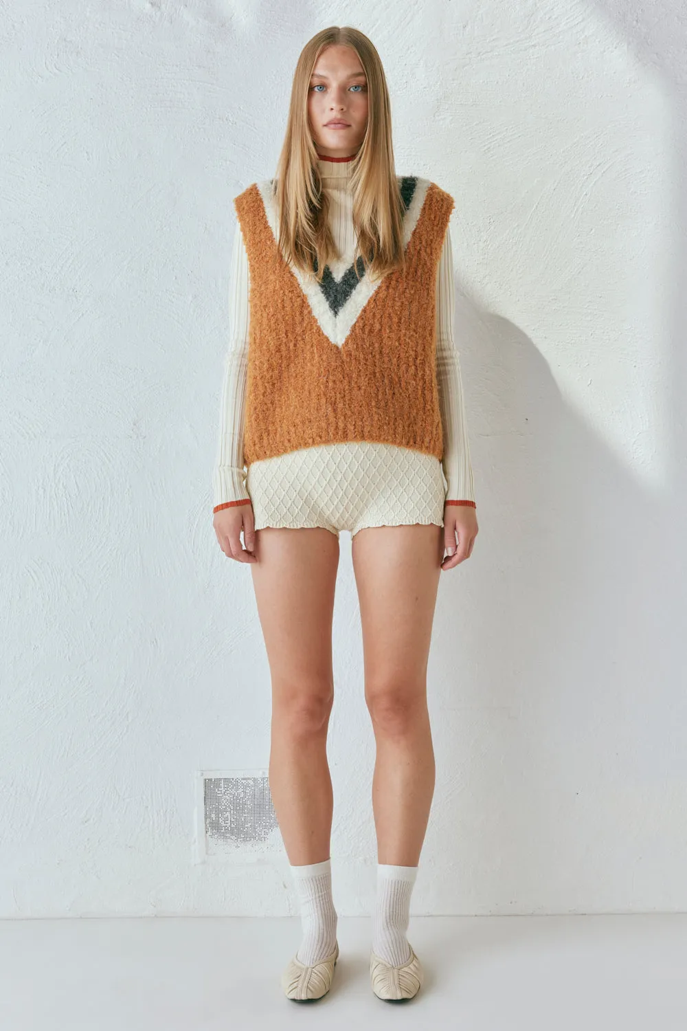 Macy Knit Vest Burnt Orange