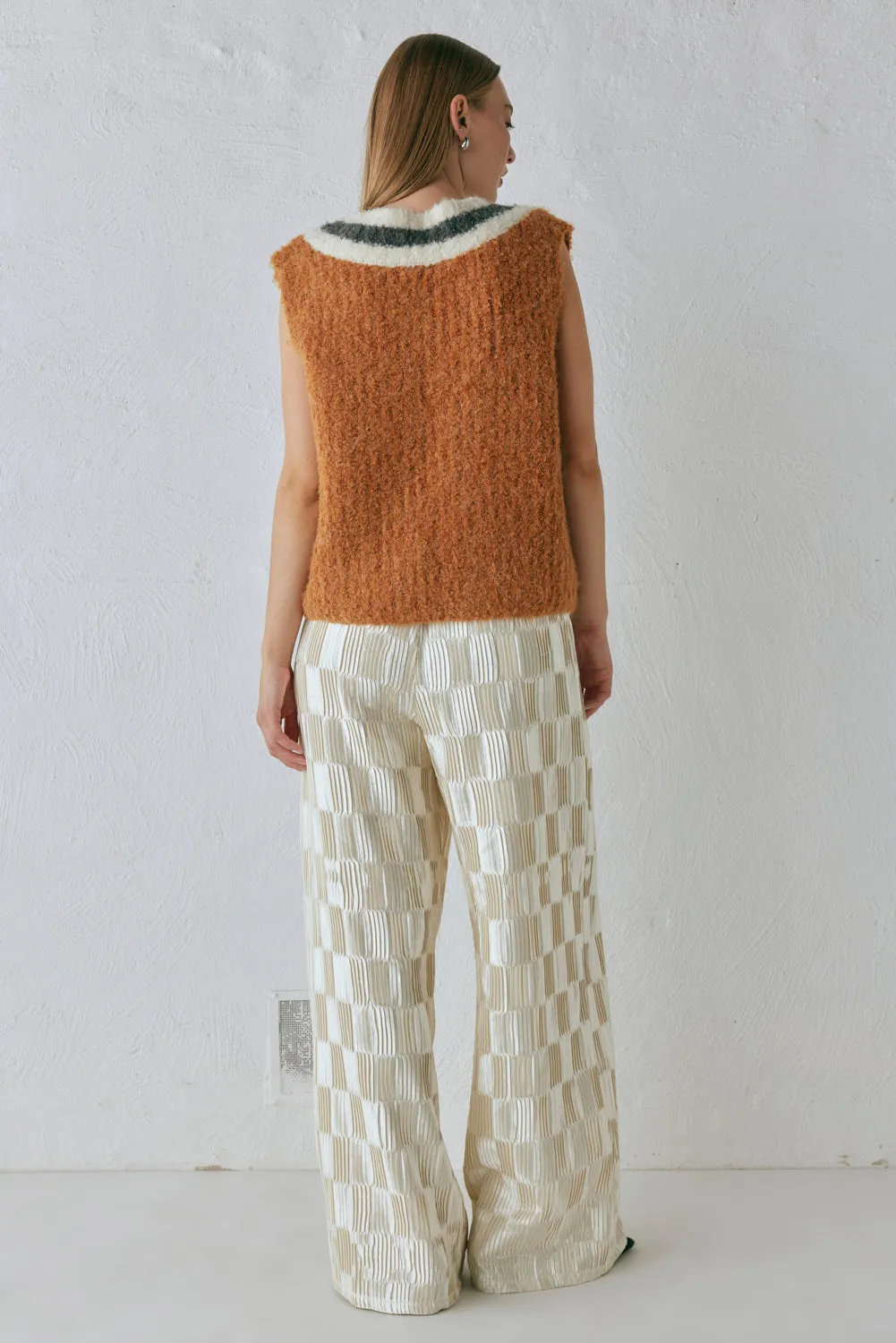 Macy Knit Vest Burnt Orange