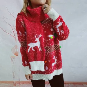 Marlene - Women's Christmas sweater with reindeer pattern