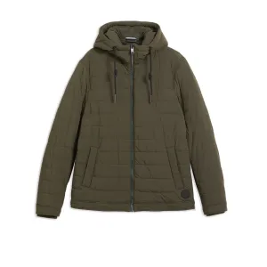 Men Mmo-Ovarn-Funnel Neck Quilted  Nylon Jacket - Khaki