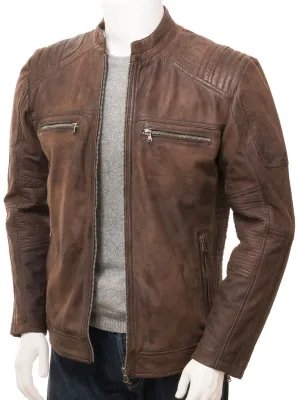 Men's Vintage Brown Leather Jacket MG10