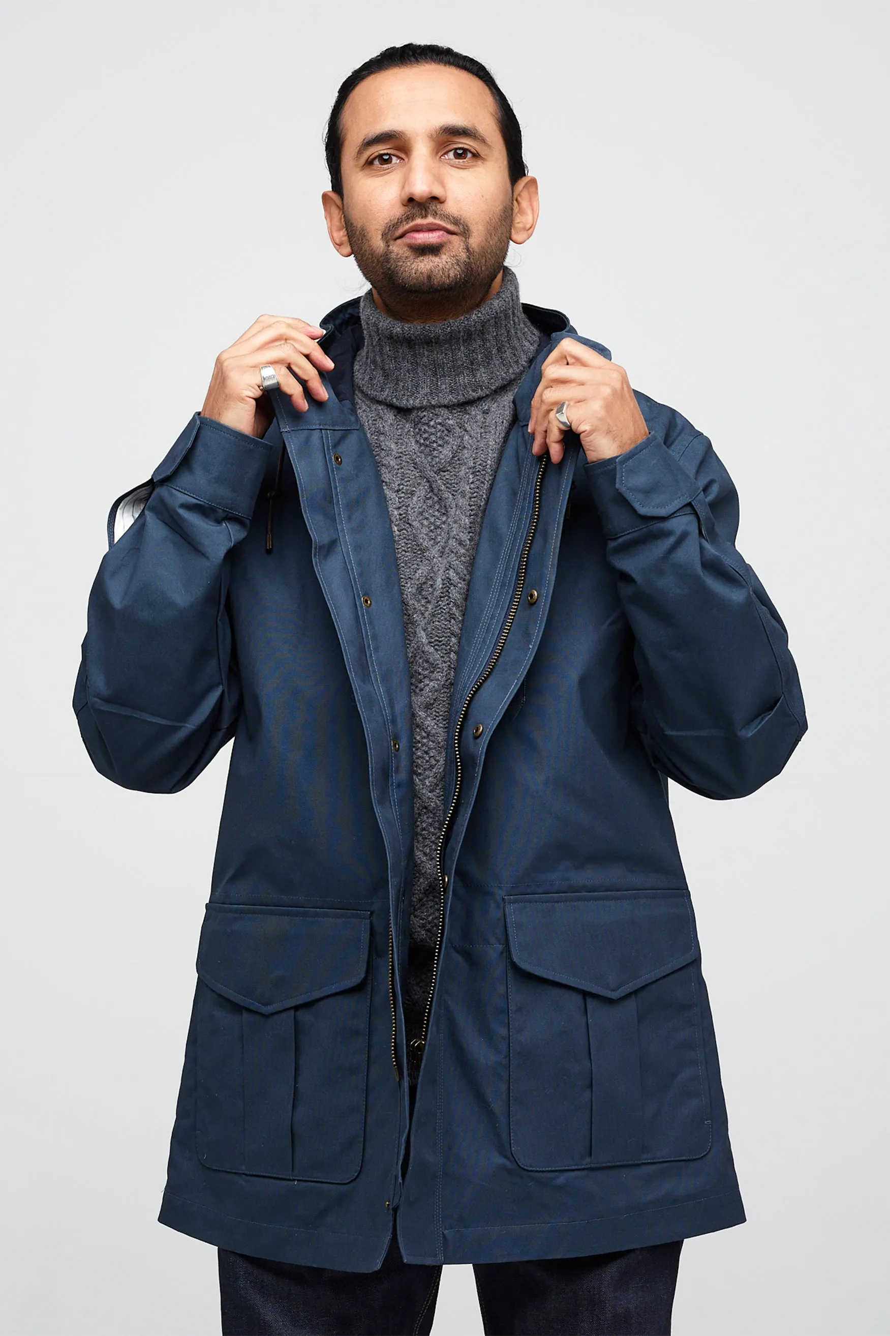 Men's Waxed Mountain Parka - Navy