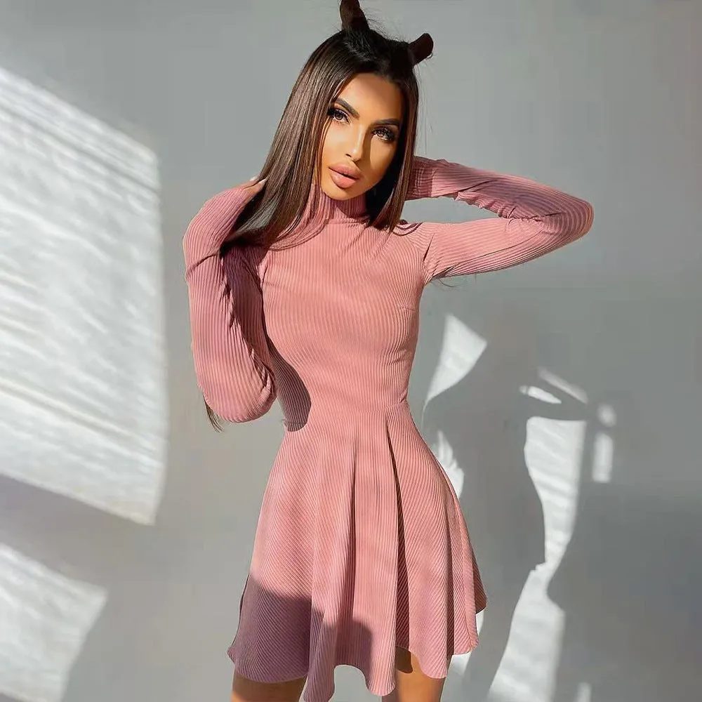 Mini Club Dresses Fall Slim Fit Short Skirt Fashionable Knitted Dress