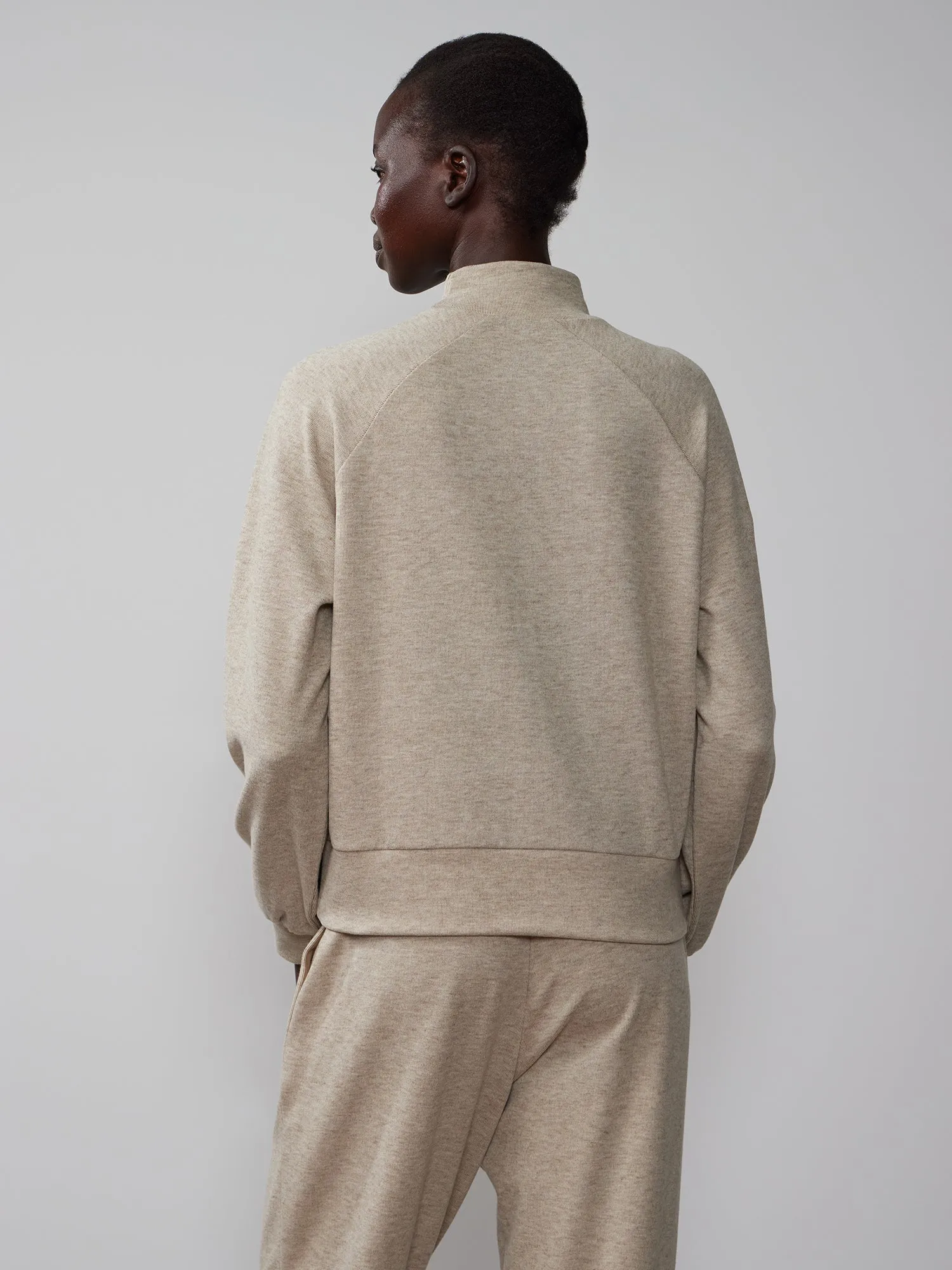 Mock Neck Brushed Hacci Pullover