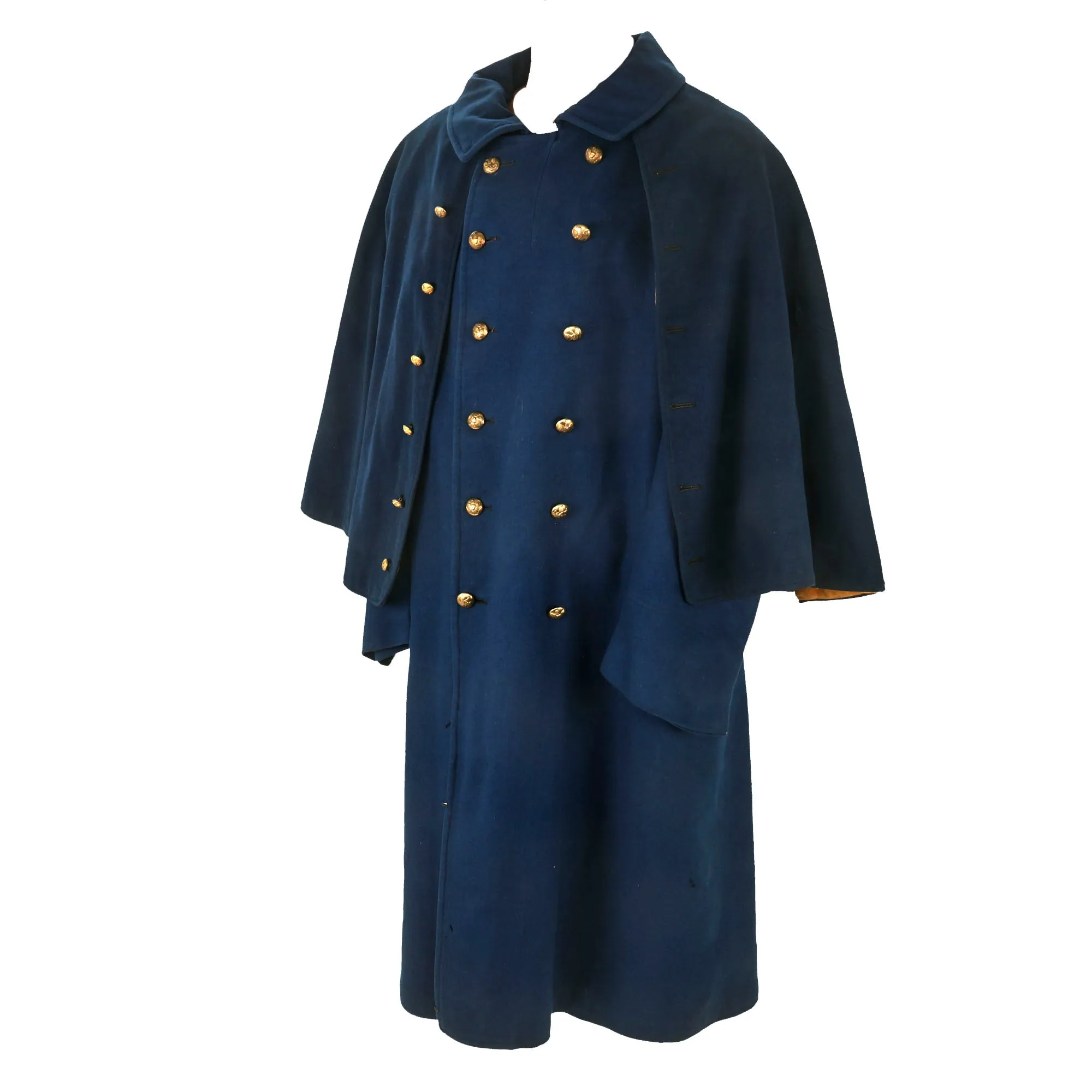 Original U.S. Indian Wars M1885 Mounted Greatcoat with Yellow Cavalry Cape