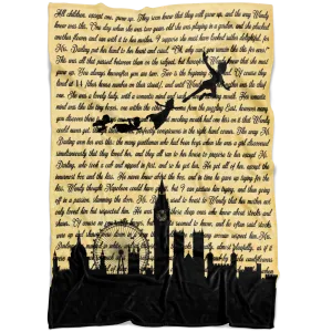 Peter Pan Vintage Book Page Fleece Blanket