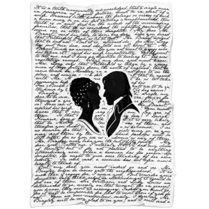 Pride and Prejudice White Book Page Fleece Blanket