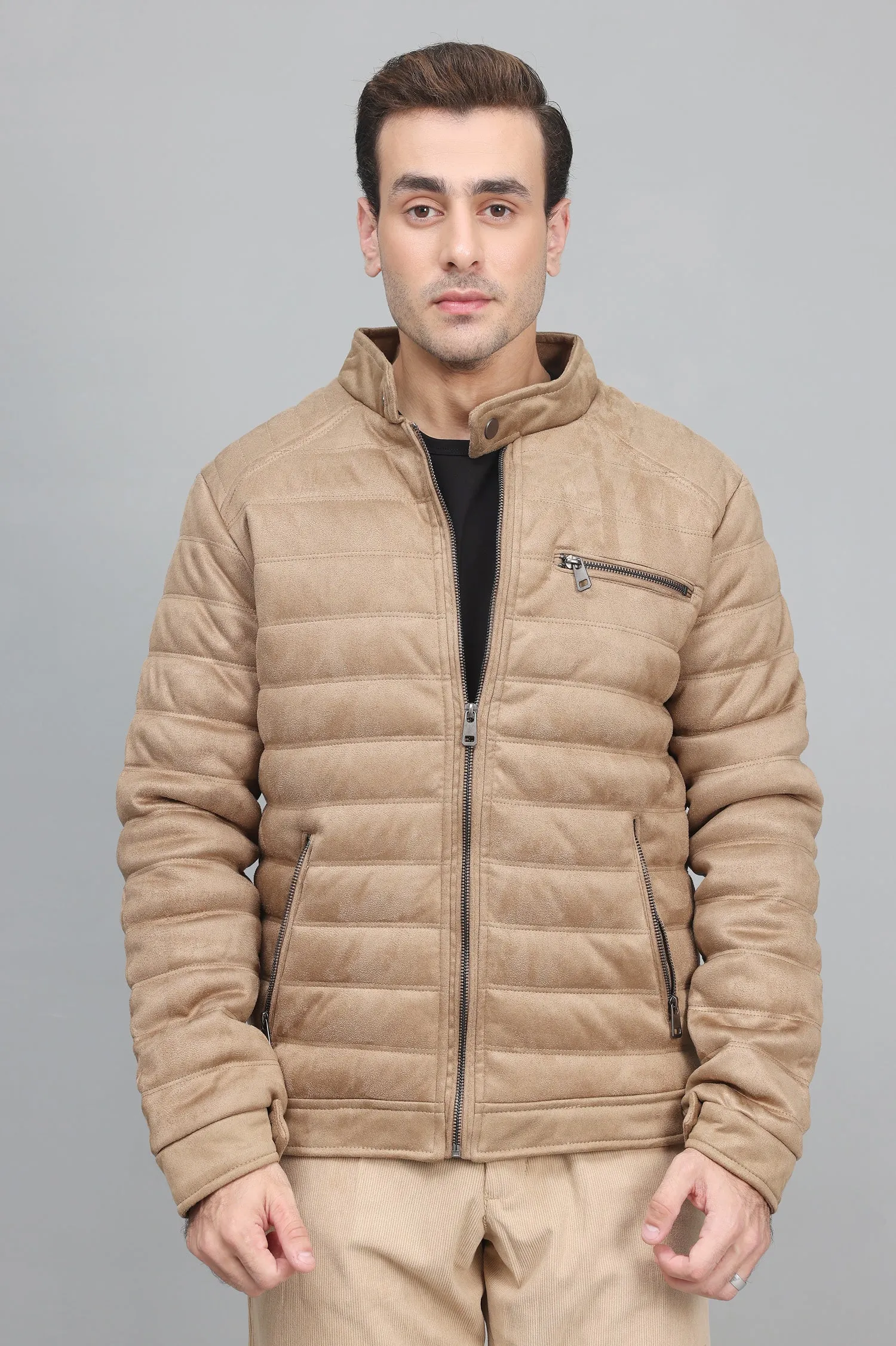 QUILTED COMFORT JACKET-KHAKI