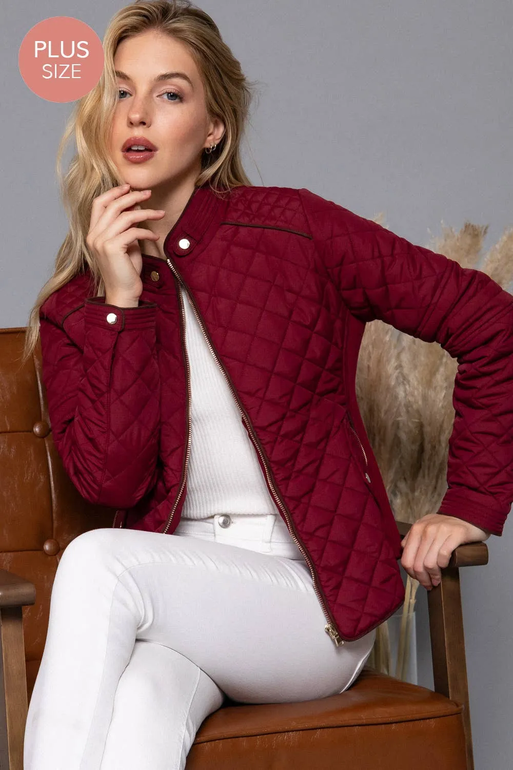 Quilted Jacket w/ Side Ribbing