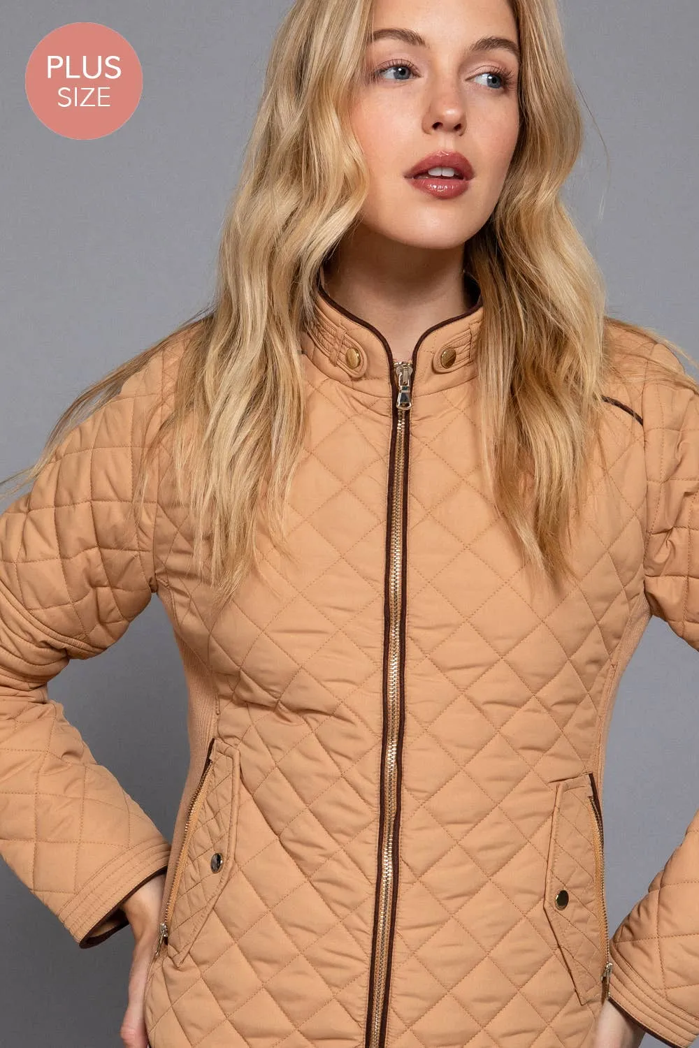 Quilted Jacket w/ Side Ribbing