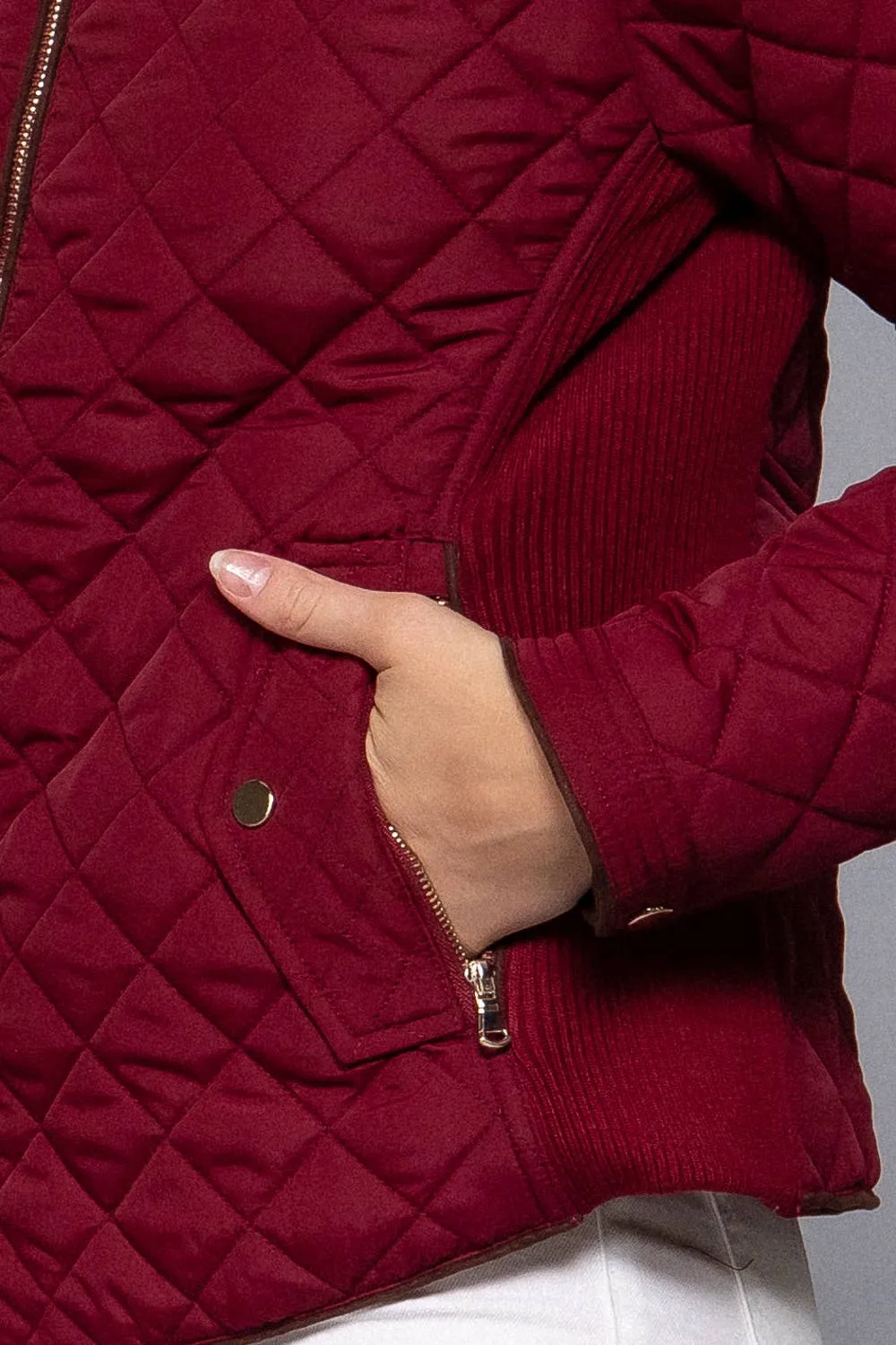 Quilted Jacket w/ Side Ribbing