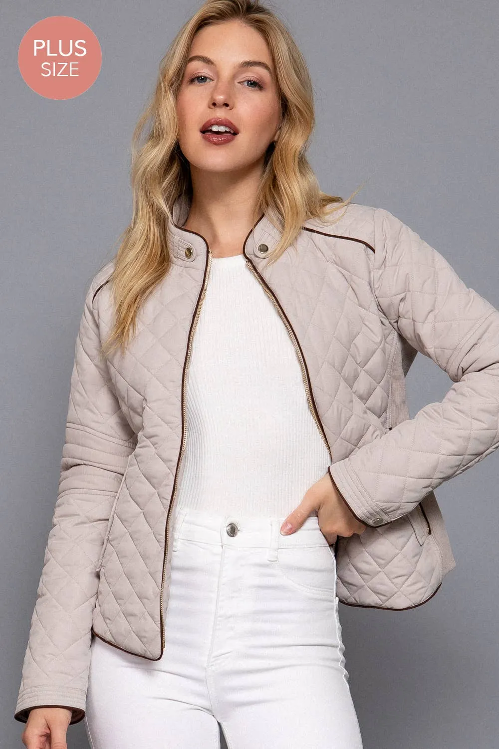 Quilted Jacket w/ Side Ribbing