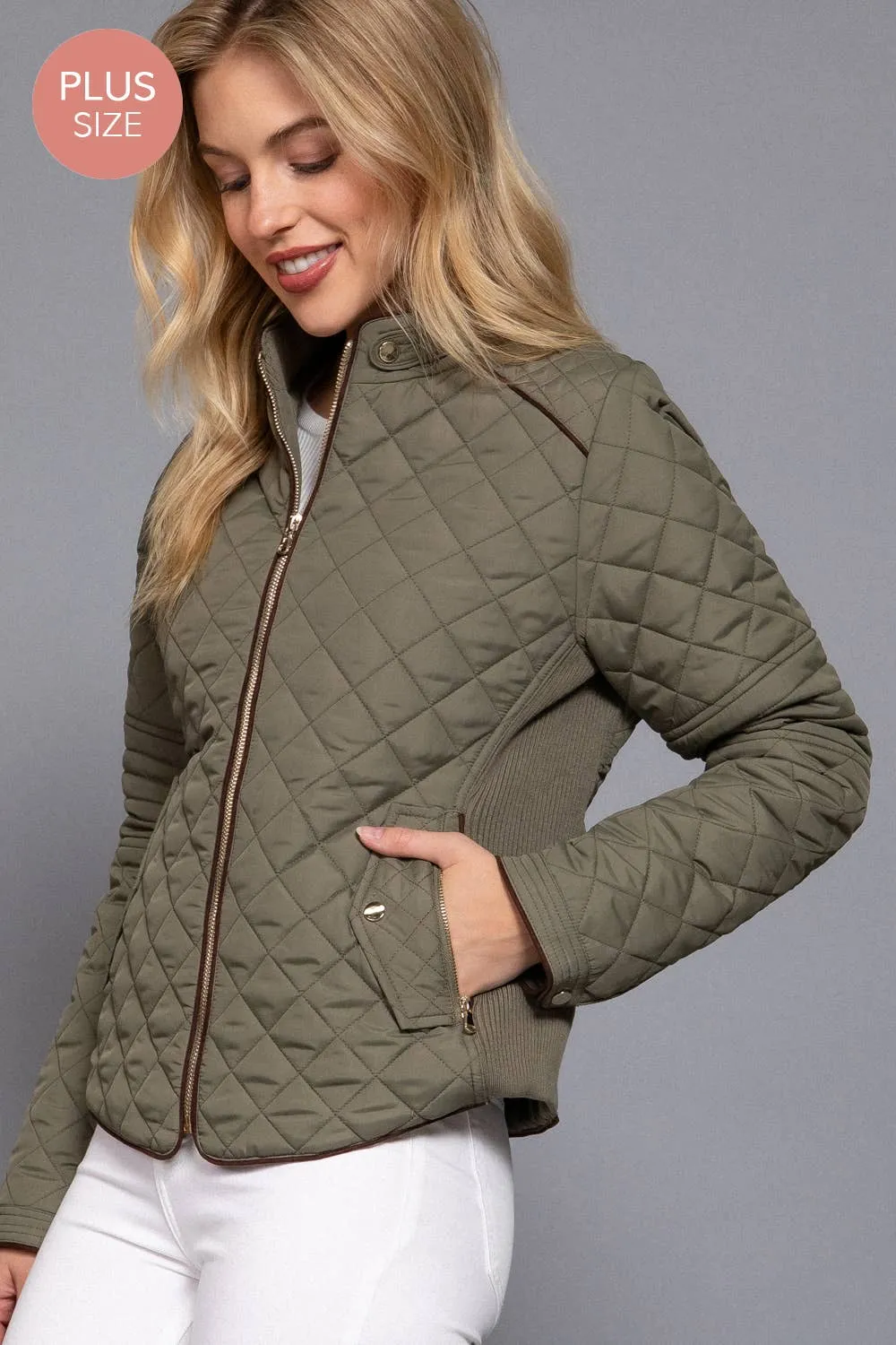 Quilted Jacket w/ Side Ribbing