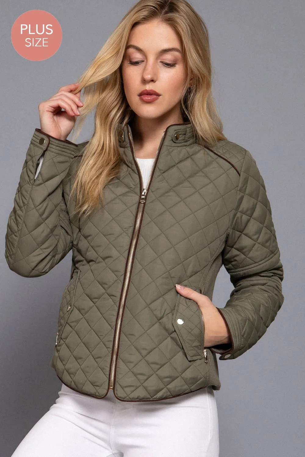 Quilted Jacket w/ Side Ribbing