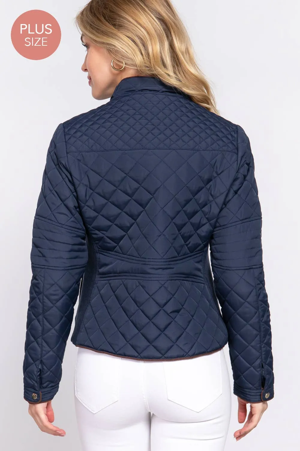 Quilted Jacket w/ Side Ribbing