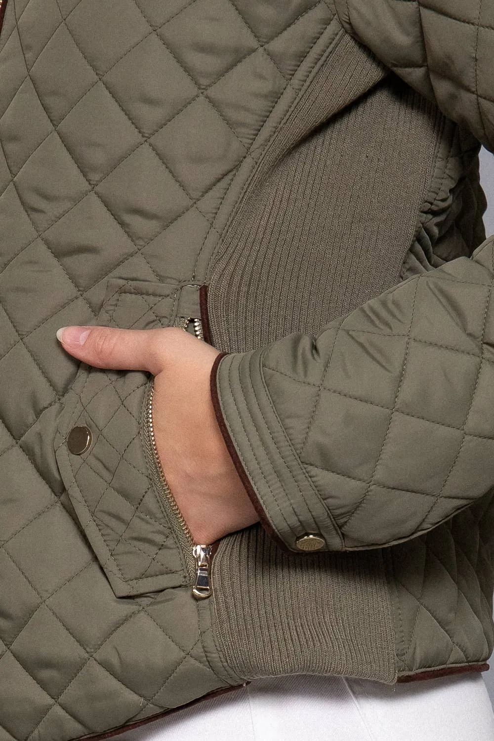 Quilted Jacket w/ Side Ribbing