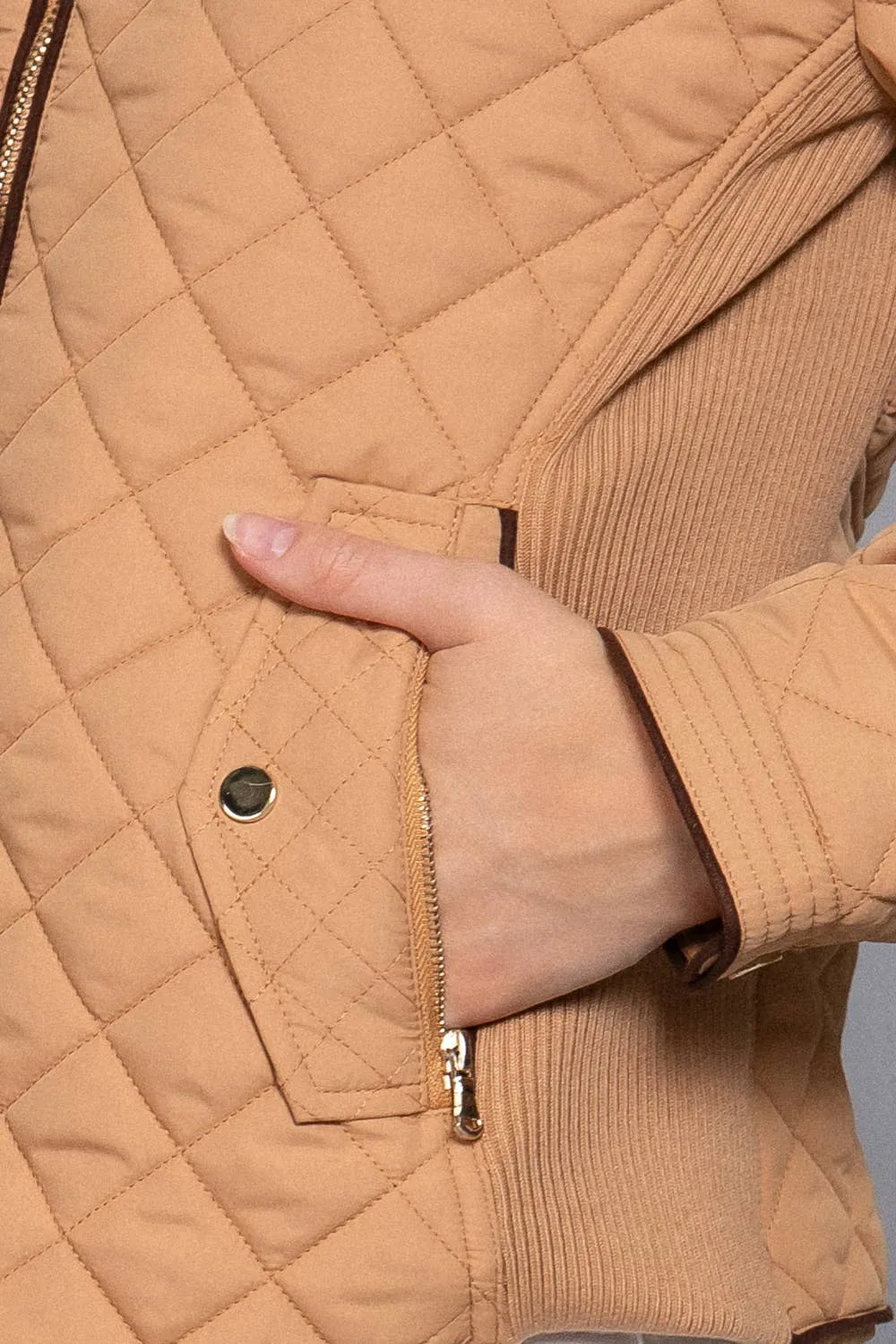 Quilted Jacket w/ Side Ribbing