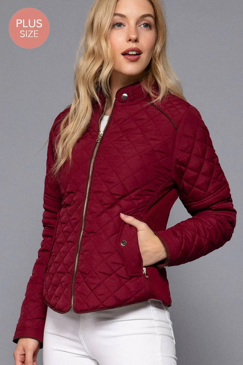 Quilted Jacket w/ Side Ribbing