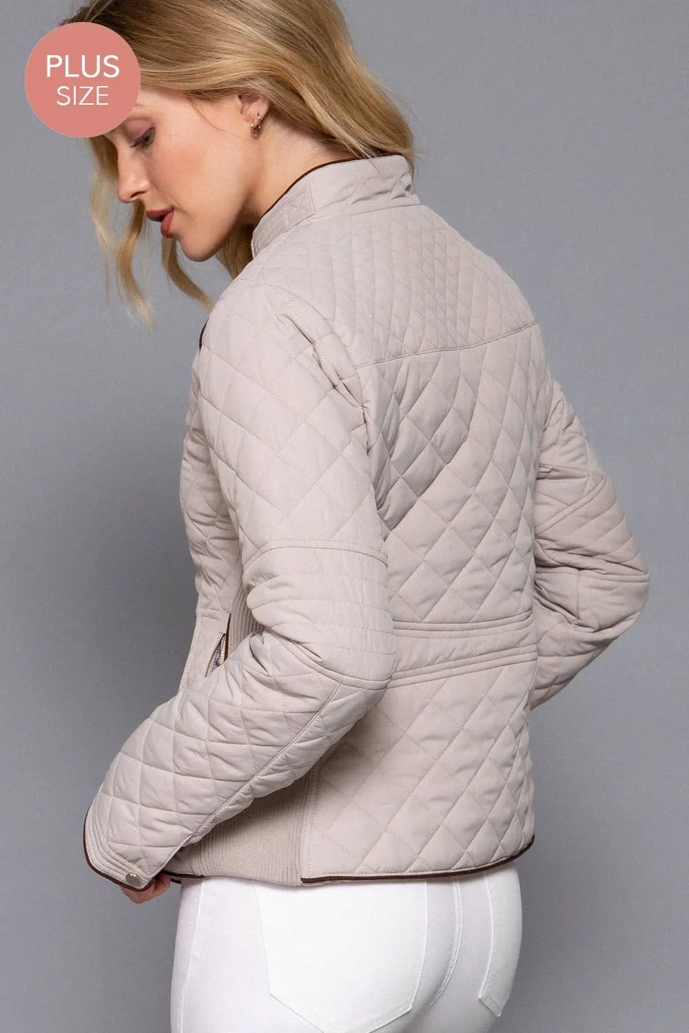 Quilted Jacket w/ Side Ribbing